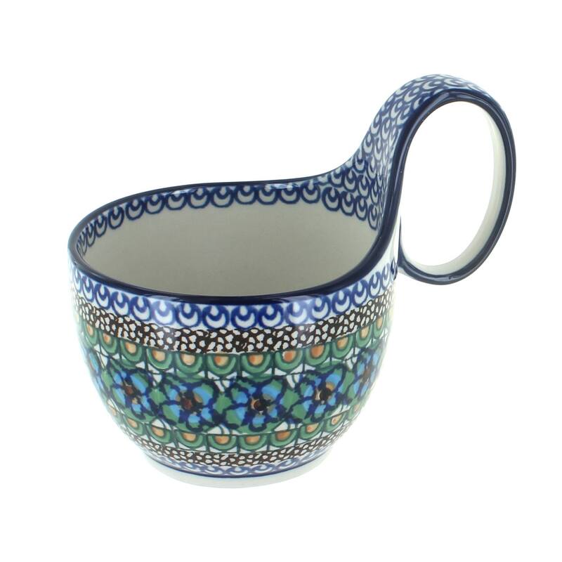 Blue Rose Polish Pottery 845 Ceramika Artystyczna Soup Mug
