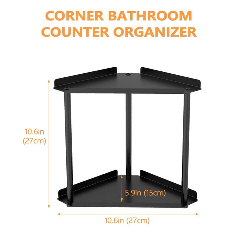 Corner Bathroom Counter Organizer - 10.6"D x 5.9"W x 10.6"H