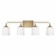 preview thumbnail 4 of 11, Presley 4-light Bath/ Vanity Fixture w/ Soft White Glass