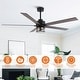 preview thumbnail 9 of 17, 65" Black Wooden 5-Blade Industrial Ceiling Fan with Light and Remote