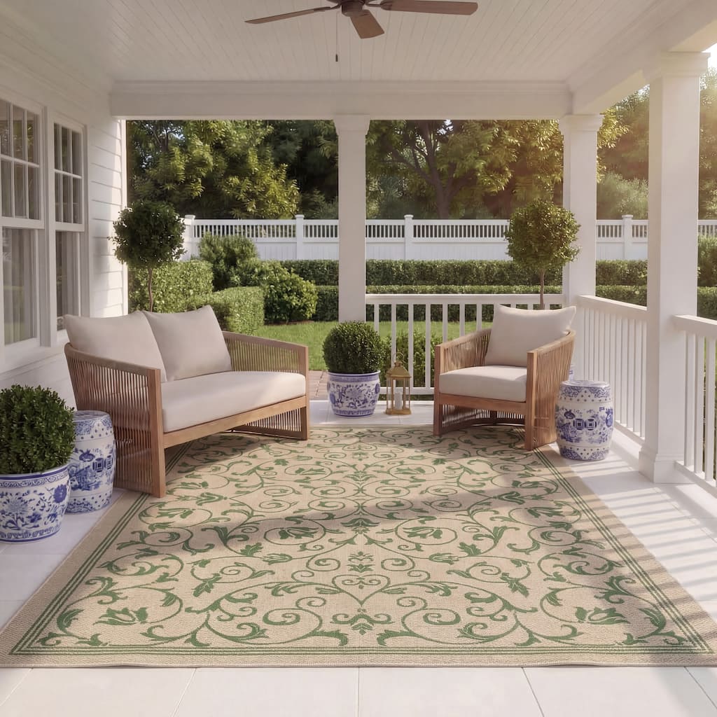 SAFAVIEH Courtyard Miljeta Indoor/ Outdoor Waterproof Patio Backyard Rug