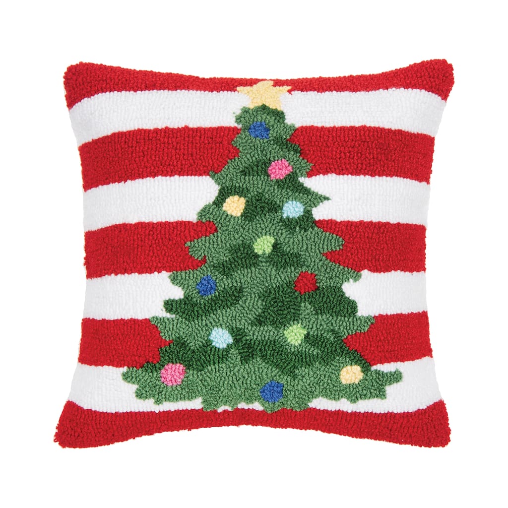 Colorful Tree Hooked Throw Pillow