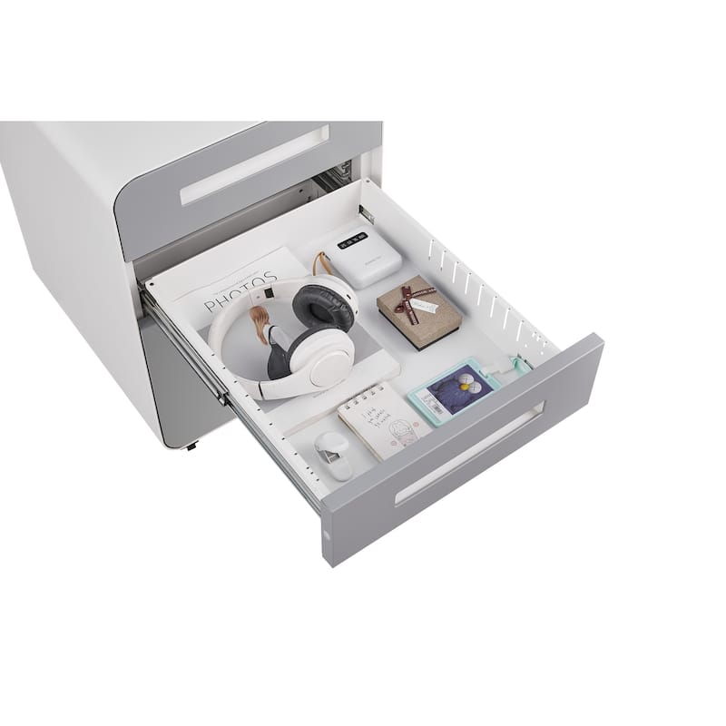 3 Drawer Mobile File Cabinet,Versatile Cabinet,5 Wheel Design Anti-Tilting Cold Rolled Steel Waterproof Moisture-Proof