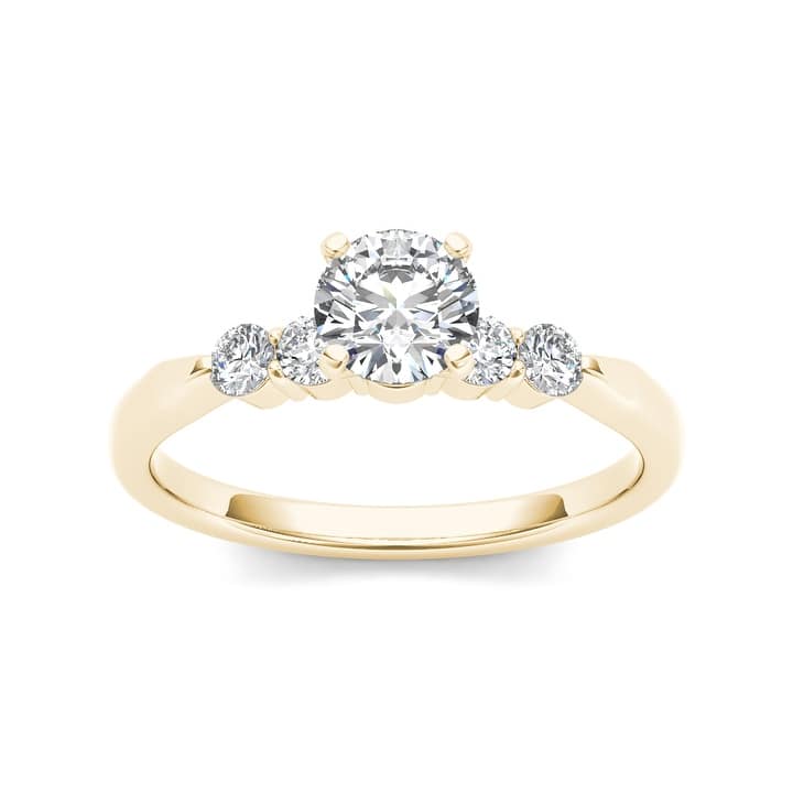 De Couer 14k Yellow Gold 1/2ct TDW Diamond Classic Engagement Ring