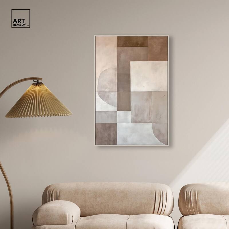 Neutral Tone Blocks II Canvas by Art Remedy