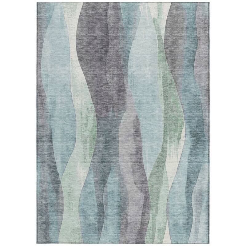 HomeRoots Abstract Transitional Rectangle Outdoor Rug