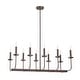 preview thumbnail 20 of 26, Farmhouse 10-Light Candle Iron Kitchen Island Linear Chandelier
