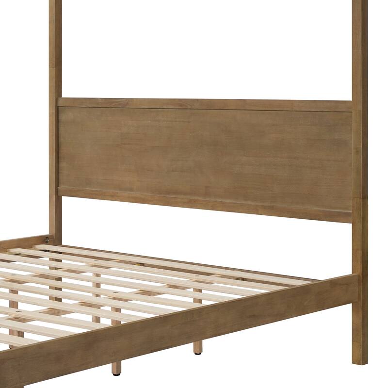 Christopher Knight Home- Marlowe Solid Wood 4 post Canopy Bed with Headboard