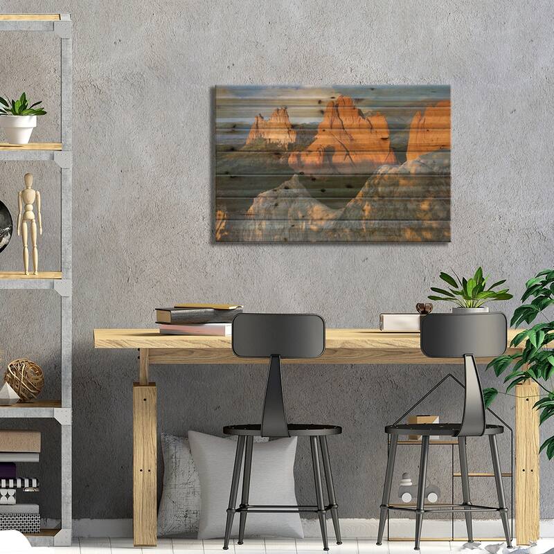 Gray Rock And South Gateway Rock, Conglomerate Sandstone Formations, Colorado Springs,Colorado I Print On Wood by Tim Fitzharris