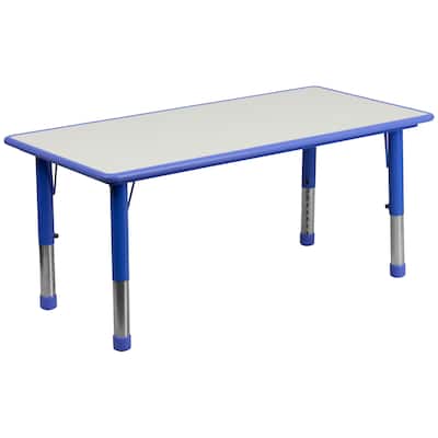 23.625"W x 47.25"L Plastic Adjustable Activity Table-School Table for 6