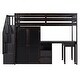 preview thumbnail 27 of 112, Space-Saving Wood Loft Bed with Storage Stairs & Wardrobe, Multifunctional Furniture Bed Frame with Desk & Drawers