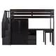 preview thumbnail 8 of 17, Twin Loft Bed with Stairs, Drawers, Desk & Wardrobe for Kids & Teens, Espresso