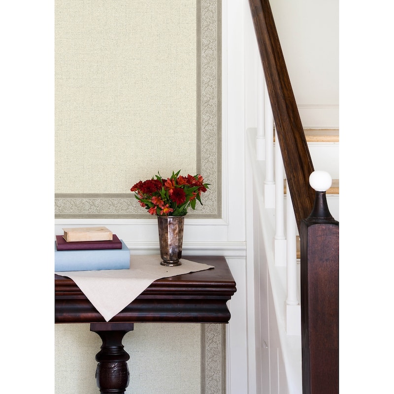 Chesapeake Carved Floral Taupe Trim Wall Border