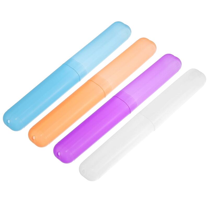 4 Pcs, Toothbrush Travel Case, Plastic, Lightweight Traveling Toothbrush Holders Case, 7.48"x1.06"