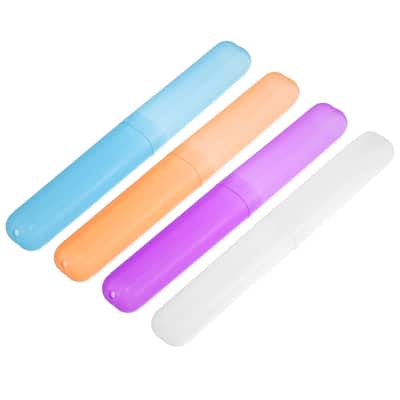 4 Pcs, Toothbrush Travel Case, Plastic, Lightweight Traveling Toothbrush Holders Case, 7.48"x1.06"