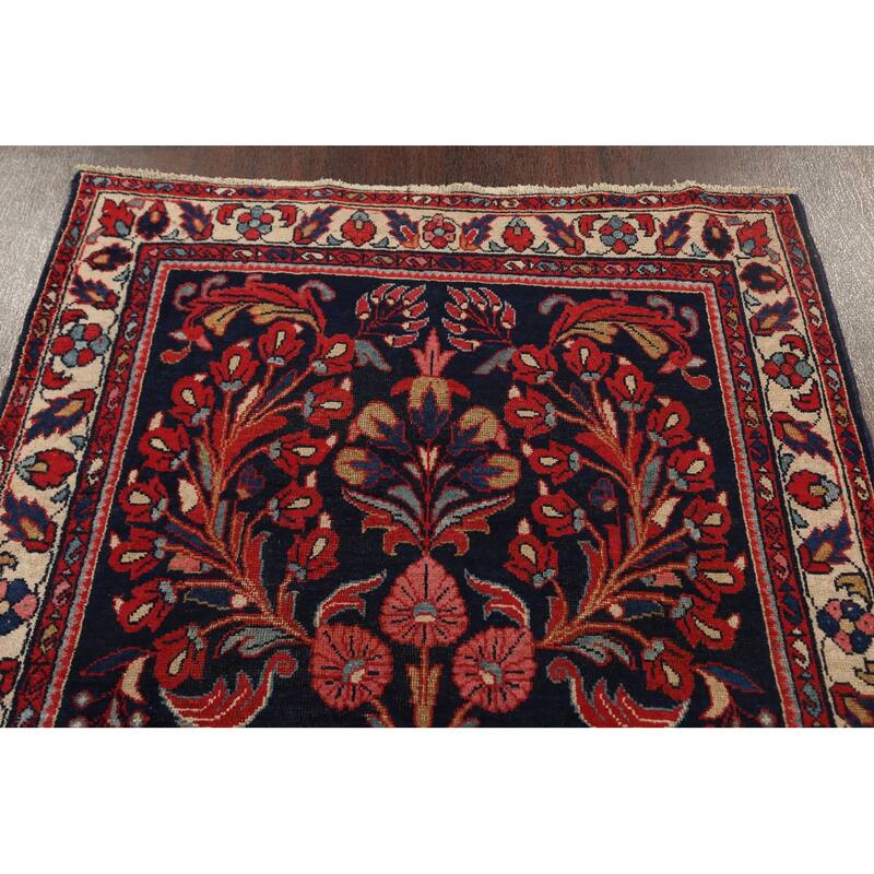 Antique Vegetable Dye Lilian Persian Area Rug Hand-knotted Wool Carpet - 4'4" x 8'4"