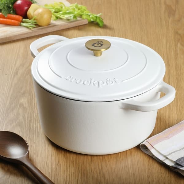 Crock Pot Artisan 7-Quart Round Dutch Oven - White