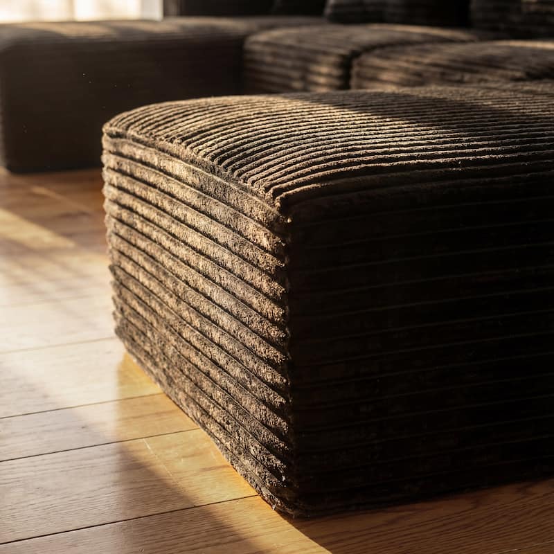 Oversized Modular Sectional Sofa, No Assembly Required, Corduroy Fabric, Deep Seat Cloud Couch with Chaise Foam Sofa