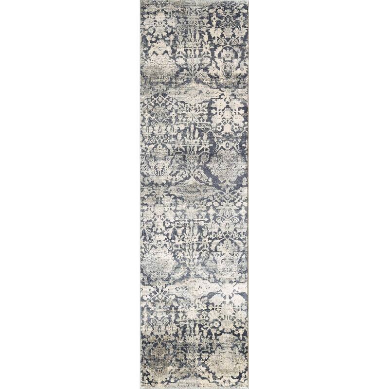 Carson Carrington Hartvien Distressed Boho Trends Rug - 2'2" x 7'6" Runner - Charcoal