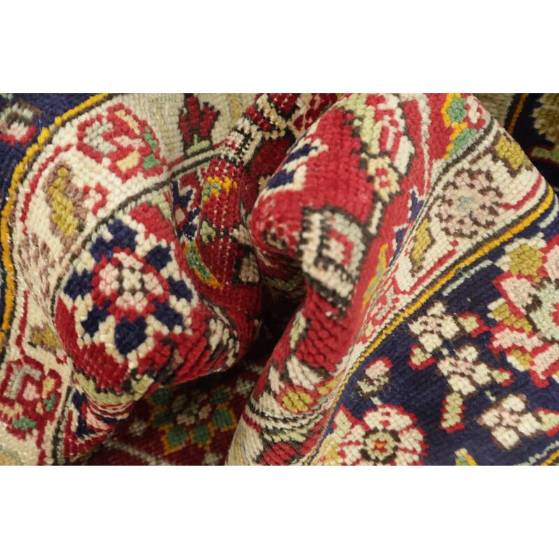 Hand Knotted Oriental 100% Wool Carpet Traditional All-Over Red Tabriz Area Rug - 5' 10'' X 4' 1''