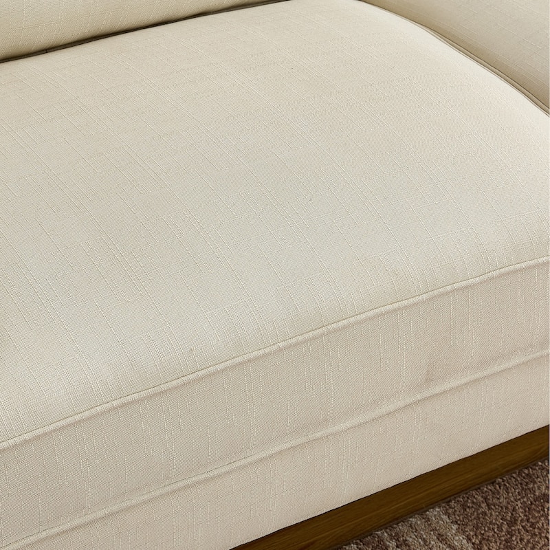 Snowhill 71''W Modern Linen Sofa, 3-Seater, Matte Black Metal Legs