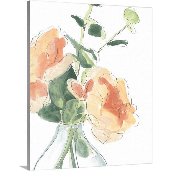 "Soft Posy Sketch IV" Canvas Wall Art