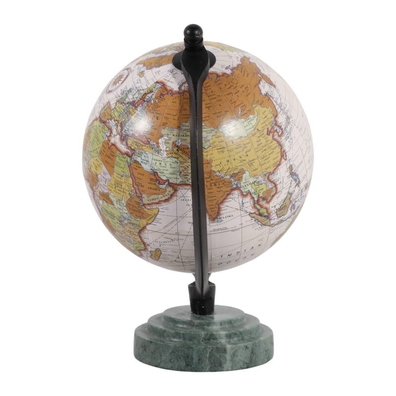 Marble Resin Globe Modern Contemporary - 9" Green/Black - 9.0"