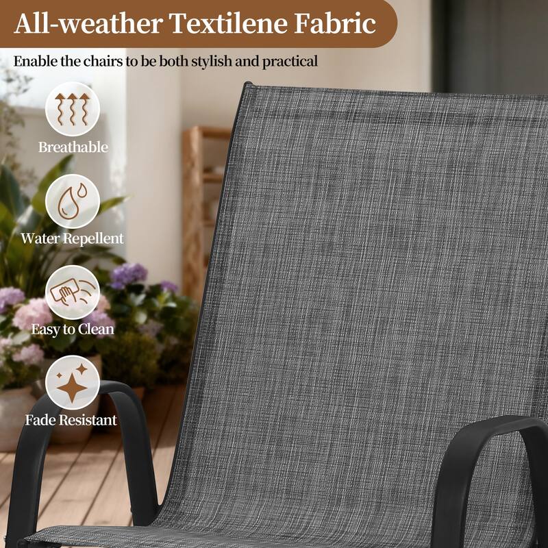 7/9/11-Piece Outdoor Dining Set with Aluminum Rectangular Extendable Patio Table and 6/8/10 Textilene Patio Chairs