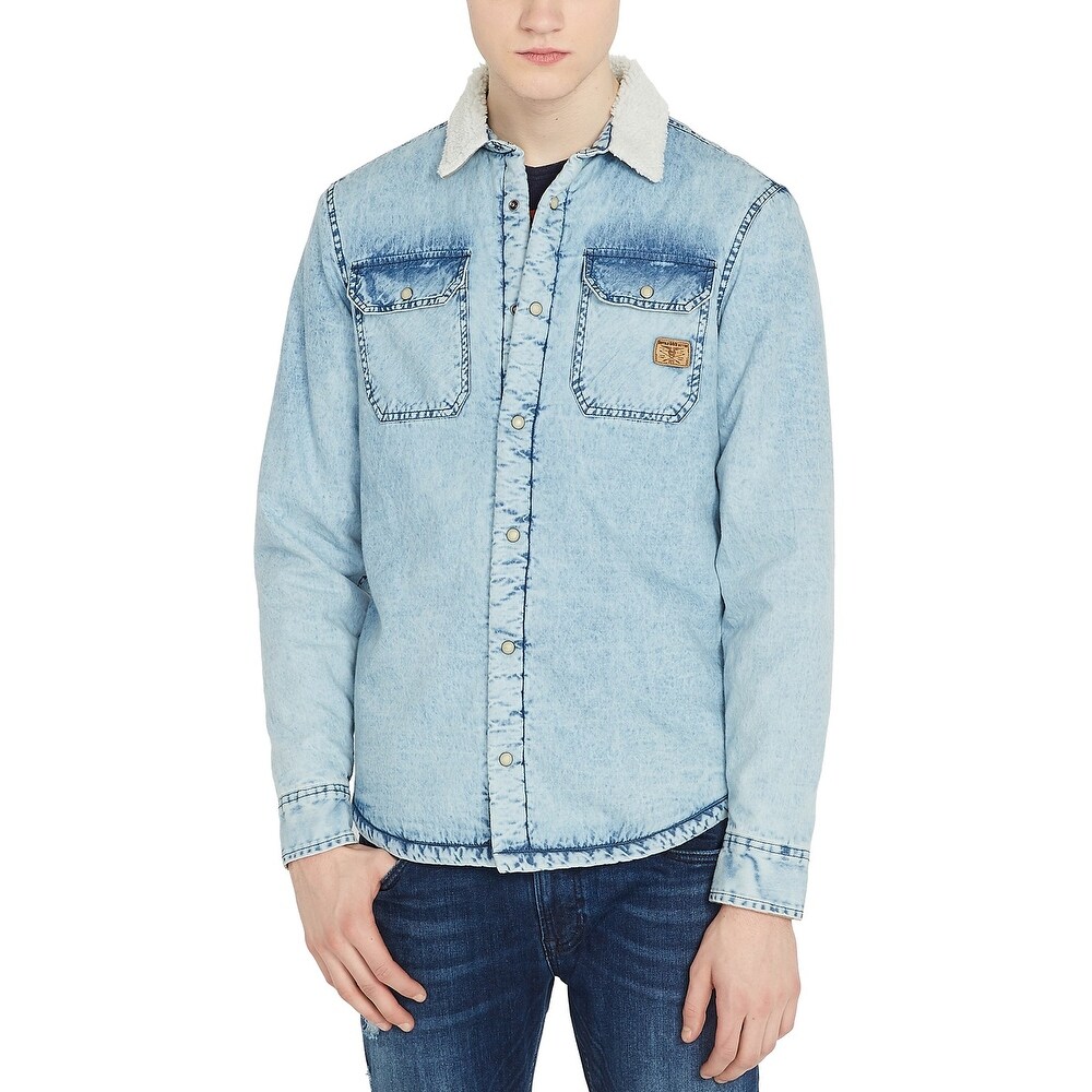 Buffalo by David Bitton Mens Wool Herringbone Bomber Jacket