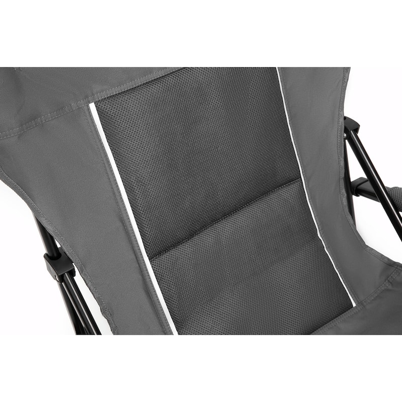 Portable Folding Lounge Chair with Cup Holder - Breathable & Durable
