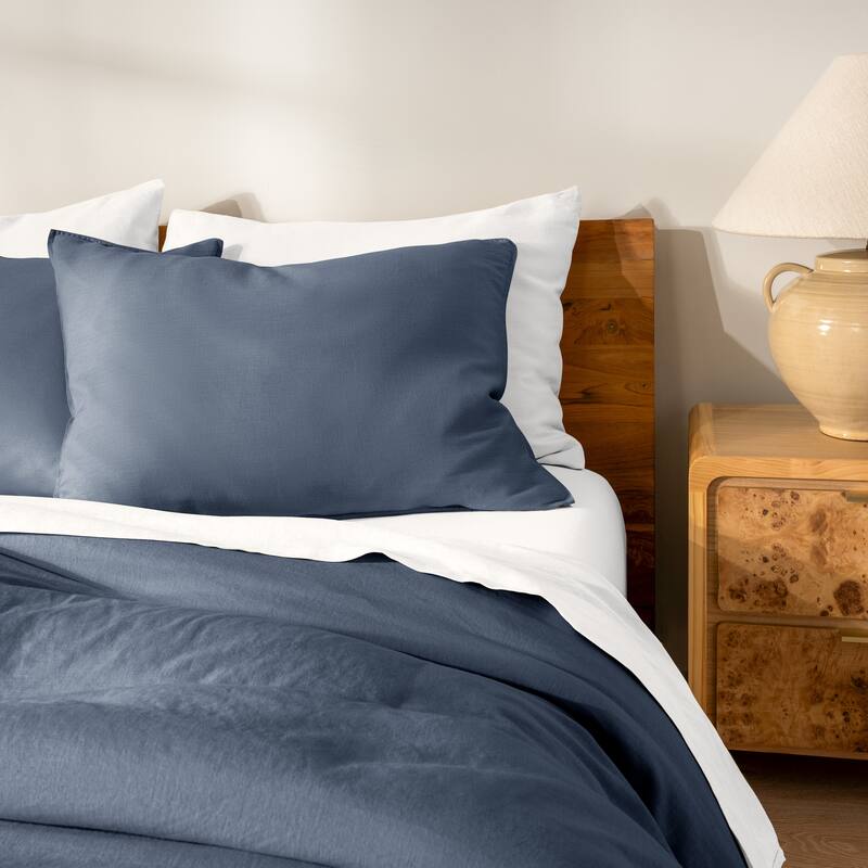 Bare Home Linen Duvet Cover and Sham Set