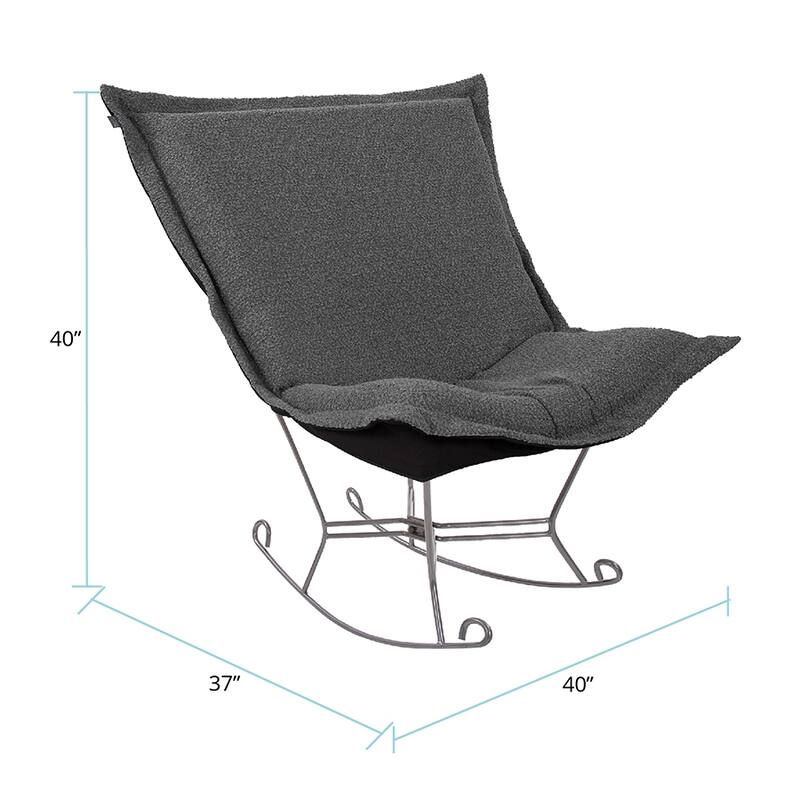Allan Andrews Scroll Puff Rocker with Titanium Frame, Barbet Collection