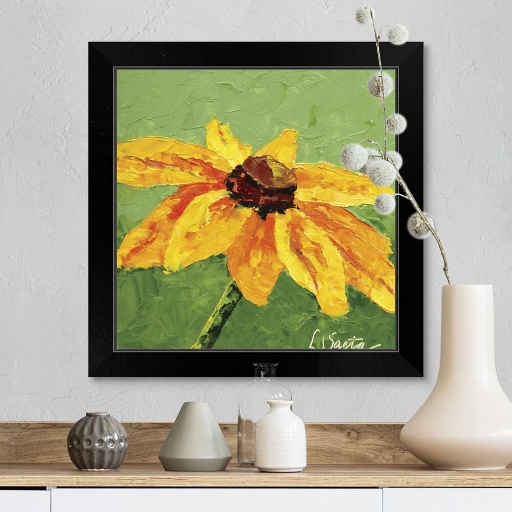 "Yellow Bloom" Black Framed Print