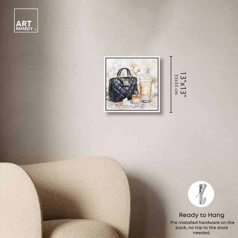 Trinkets and White Floral Canvas by Art Remedy