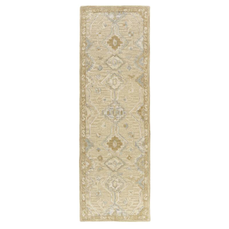 Sevita Beige/Pastel/Blue Medallion Area Rug - 2'6" x 8'