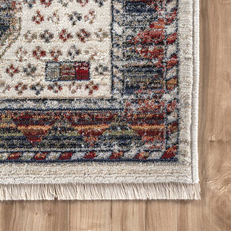Nuloom Evie Global Inspired Emblem Fringe Area Rug