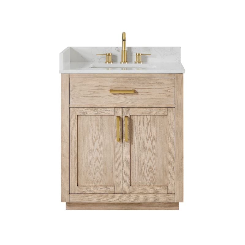 Altair Gavino Bath Vanity with Grain White Composite Stone Top, no Mirror