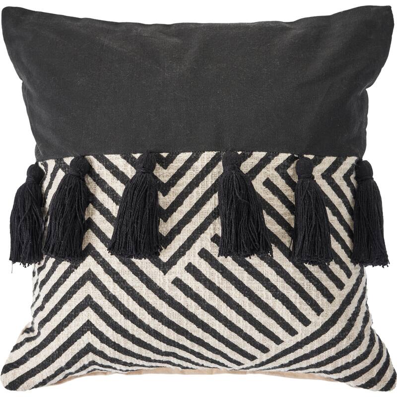 Sevita Black and Cream Chevron Throw Pillow