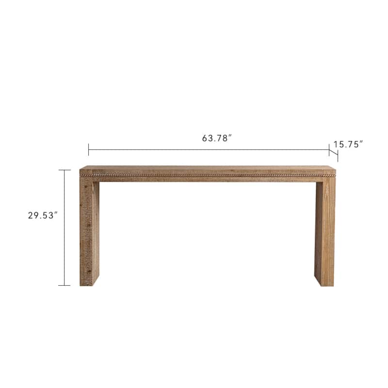 Roomfitters Solid Wood Console Table, Long Narrow Sofa Table for Living Room or Entryway, Retro Hallway Accent Table, Natura