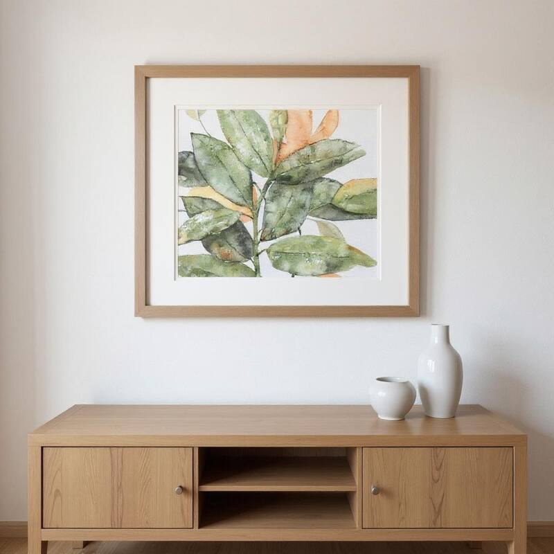 HomeRoots Set Of Two Plant Life Gold Framed Wall Art - 18.00 in. x 18.00 in. x 1.00 in.
