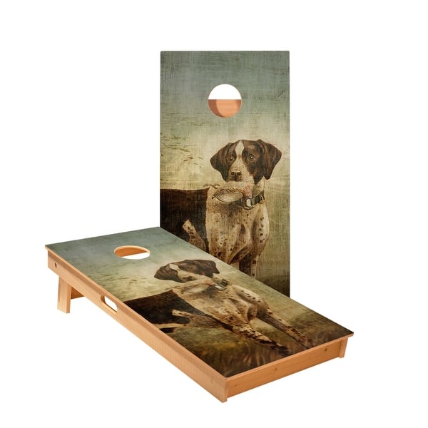 slide 2 of 5, Hunting Dog Cornhole Boards NO Bags - Add Board Lights