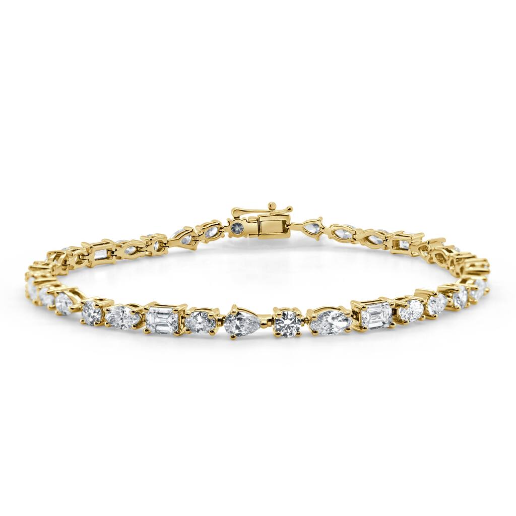 Joelle Collection Diamond Fancy Shape Bracelet 5.62ct 14K Gold - White