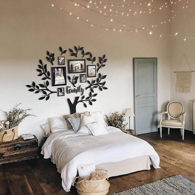Family Tree Metal Wall Decor for Home and Outside - Wall-Mounted Wall Art Decor