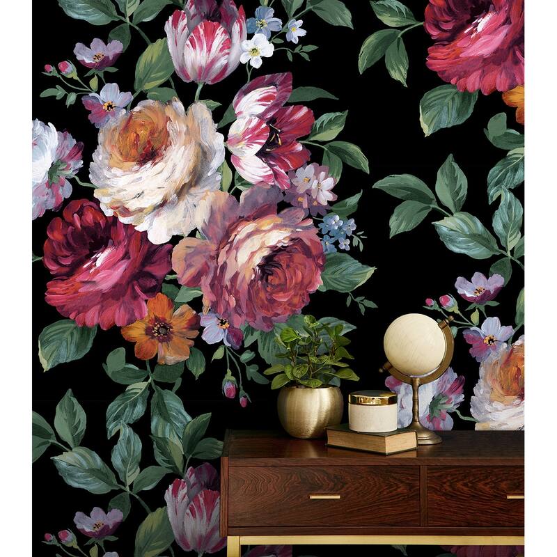 NextWall Large Bouquet Floral Peel and Stick Wallpaper - 20.5 in. W x 18 ft. L