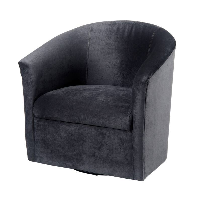 Ellery Modern Microfiber Swivel Accent Chair by Greyson Living - Charcoal Gray