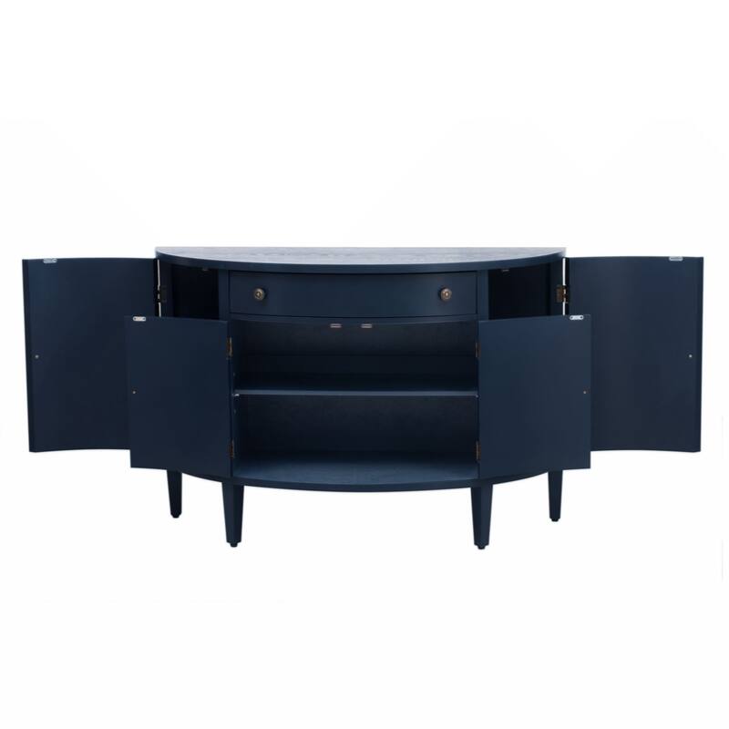 Curved Design Storage Cabinet made of Fraxinus Mandschuric Solid Wood Veneer