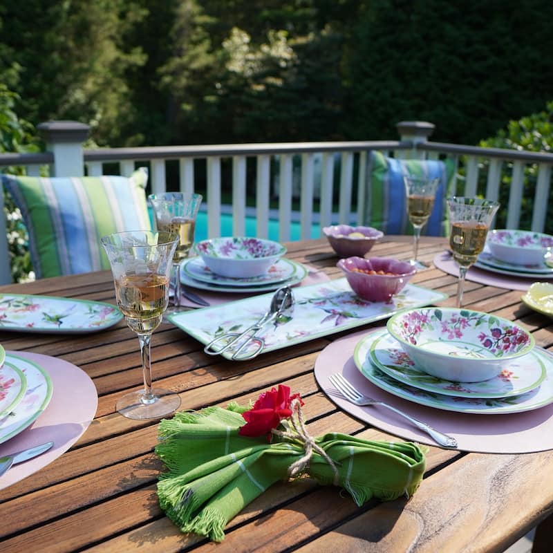 Certified International Hummingbirds Melamine 11" Dinner Plates, Set of 6 - 11" Diameter x 1"
