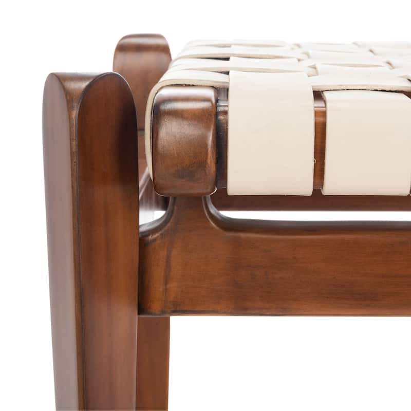 SAFAVIEH Couture Ciresila Leather Bench - 50.8" W x 16.5" D x 18.1" H - 51Wx17Dx18H