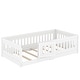 preview thumbnail 95 of 94, White Bed Frame Montessori Bed Twin Size Toddler Floor Bed with Guardrails and Door for Children Boys Girls Kids Playroom