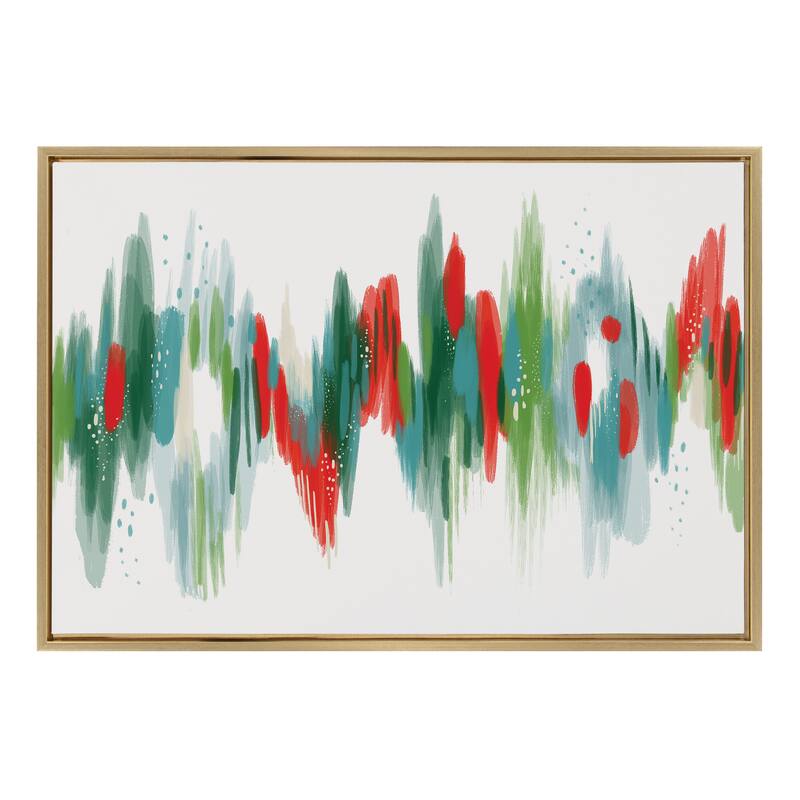 Kate and Laurel Sylvie EV Christmas Brush 1 Framed Canvas by Jessi Raulet of Ettavee